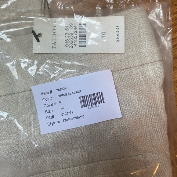 NWT Talbots oatmeal linen capris sz 10 - Picture 2 of 8